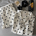 Womens Cotton Pajama Set - Polka Dot Desing